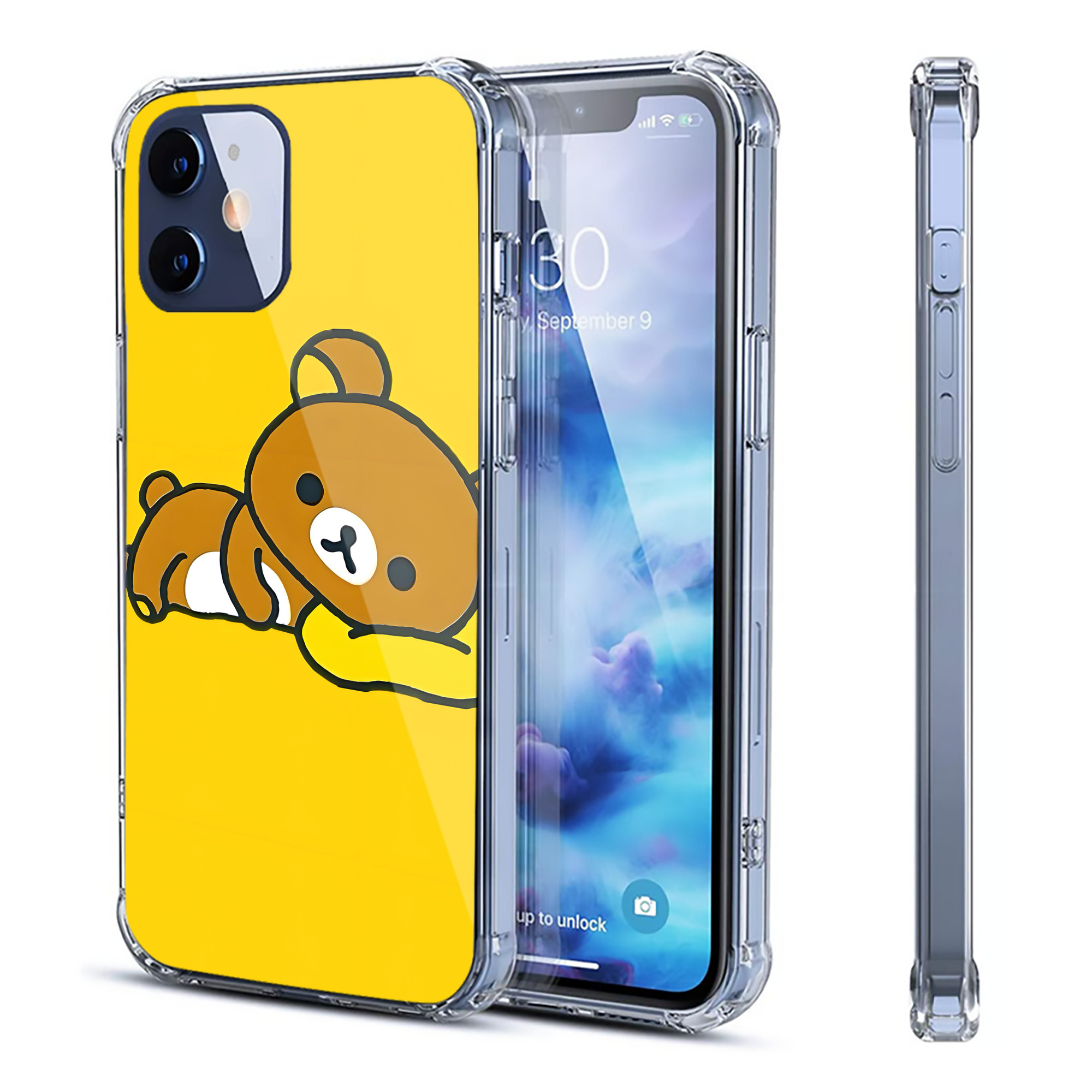 （画像用） リラックマ リラックマ キイロイトリ Rilakkuma Korilakkuma Kiiroitori 【iPhone 12シリーズ対応】透明スマホケース（クリアソフトケース）